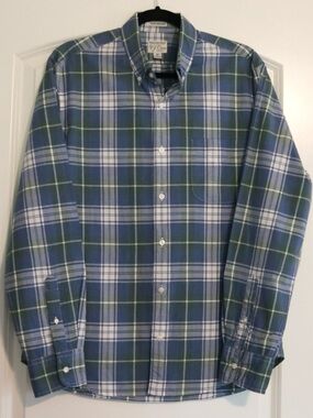 J.Crew Secret Wash Slim Untucked Organic Cotton Plaid Shirt Men’s M